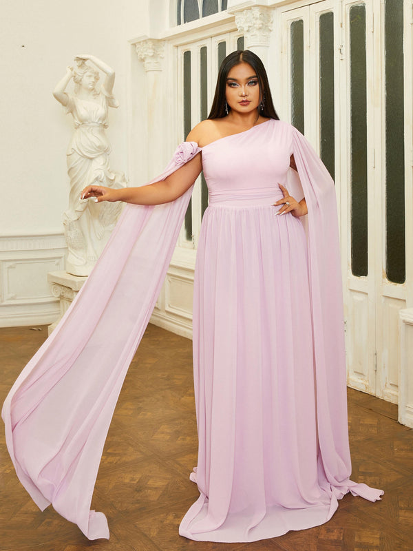 Plus Szie A-line Purple Tulle Bridesmaid Dress
