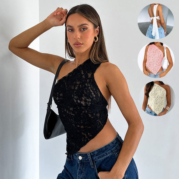 Backless Summer Top with Lace and Embrace