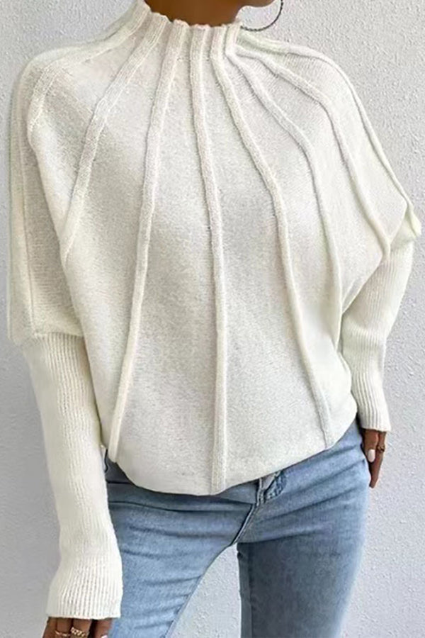 A-line woolen ribbed fashionable design women's sweater