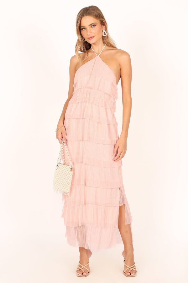 Colton Halterneck Maxi Dress - Pink