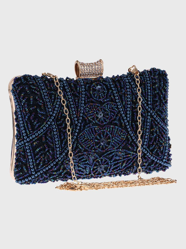 Beaded Banquet Square Clutch Bag