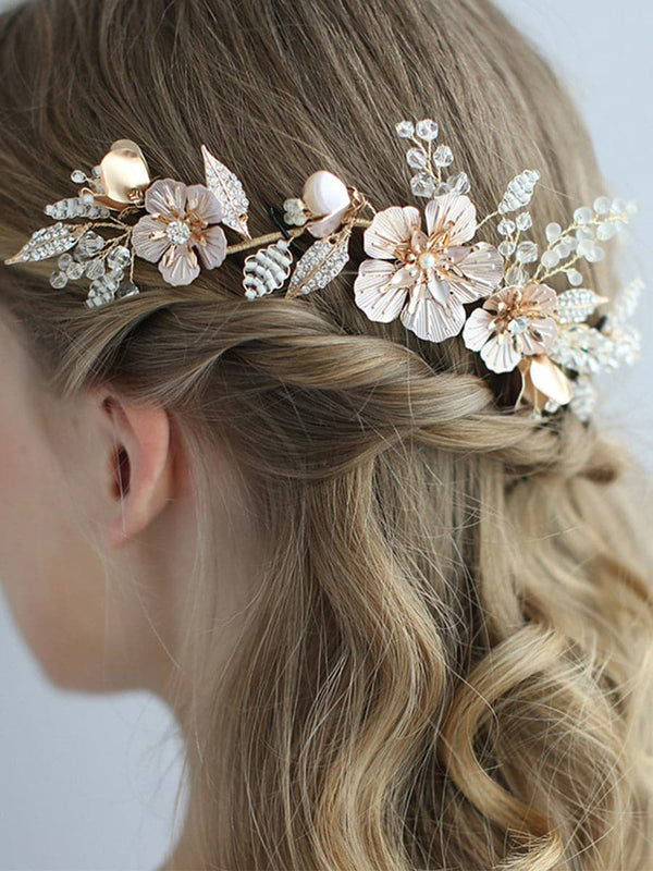 Inlay Stone Wedding Headband Flower Headpieces